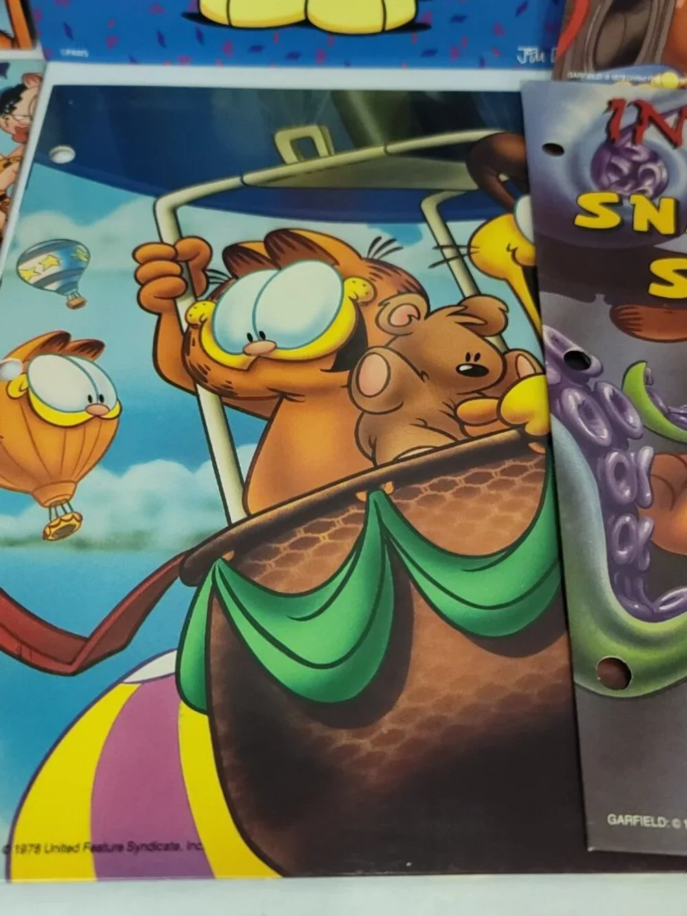Lot of 6 Vintage Garfield Jim Davis School Folder Mead Paws Rap Master Invasion